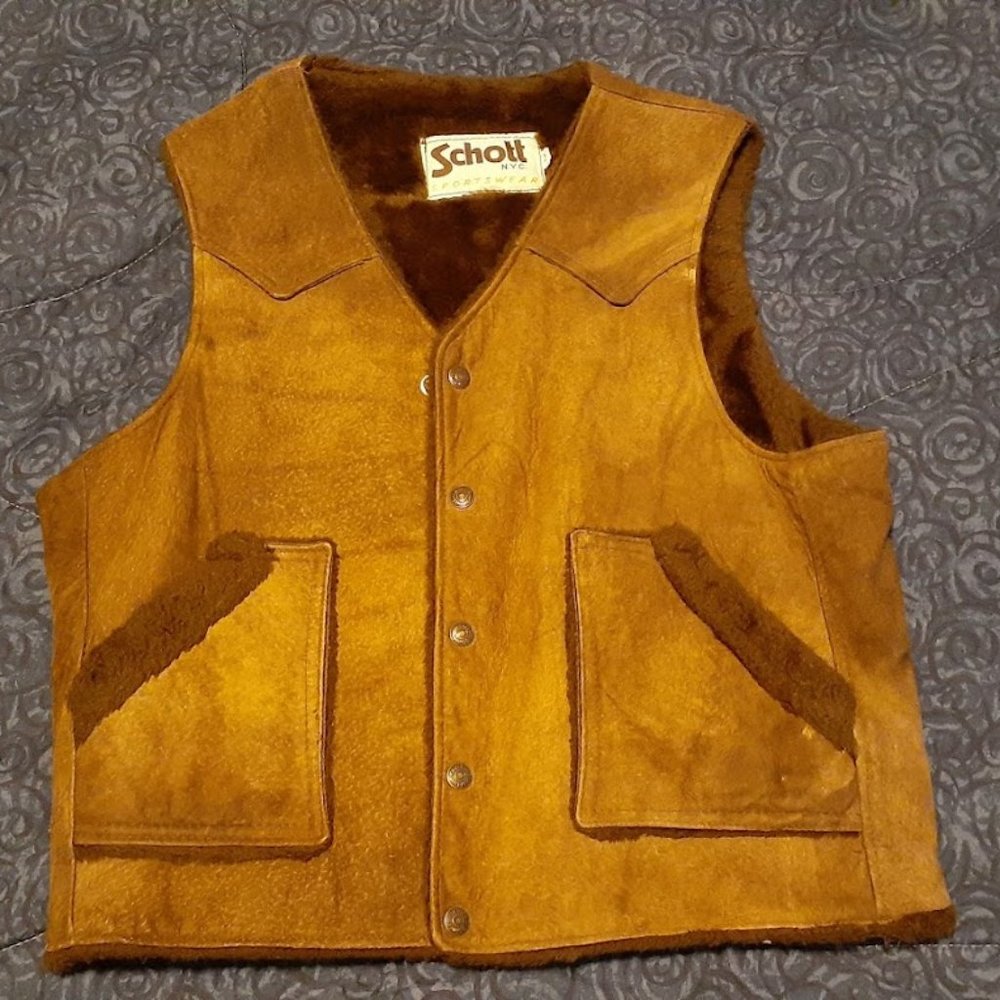 Schott NYC Waxed Cotton Vest
